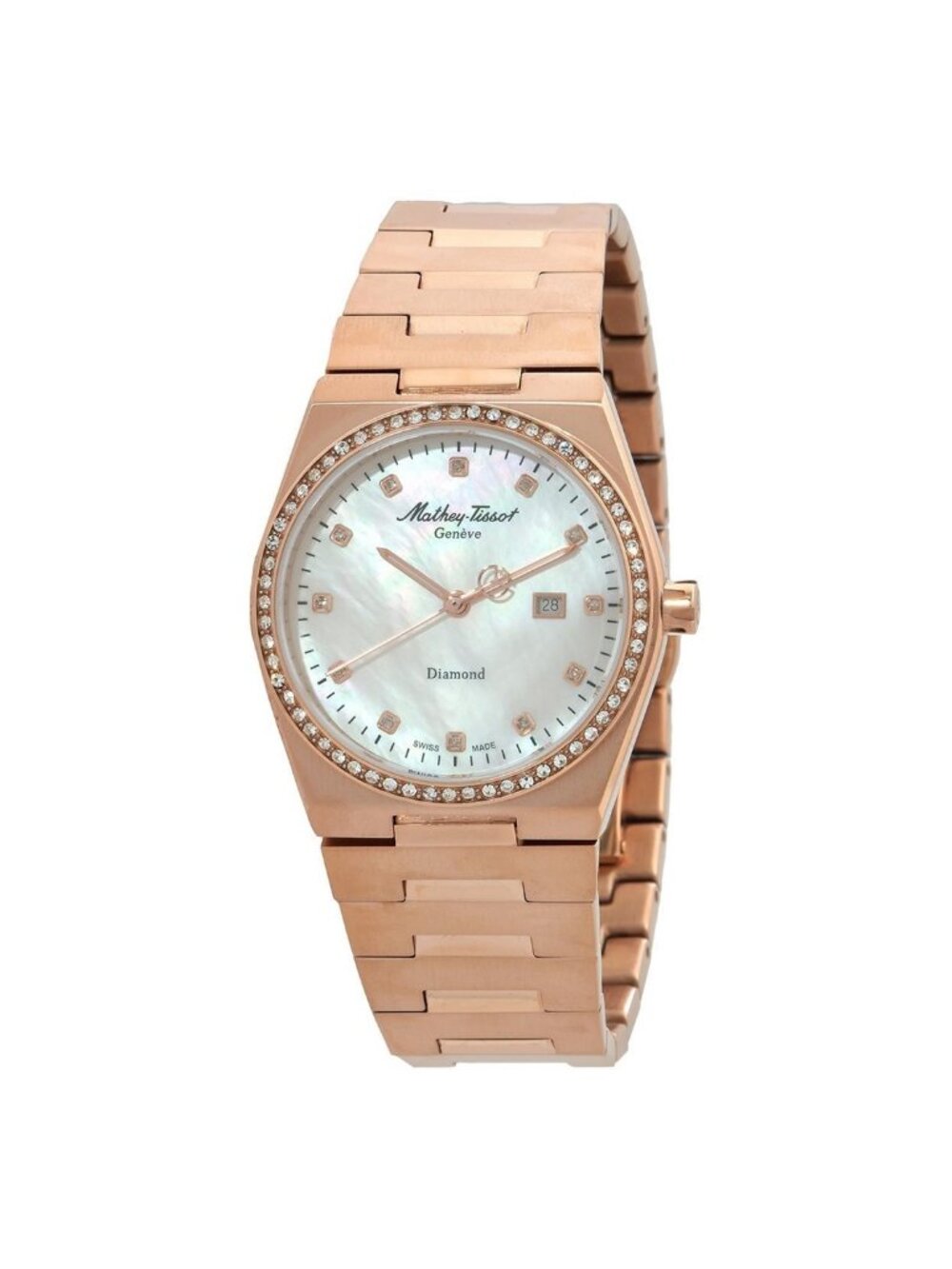 NWT Mathey-Tissot Zeus Lady Diamond Quartz White Dial Ladies Watch